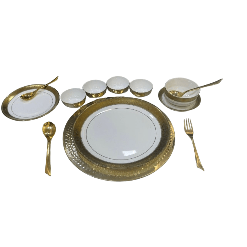 BC FD Dinner Plate Set with Show Plate & G. Cutlery